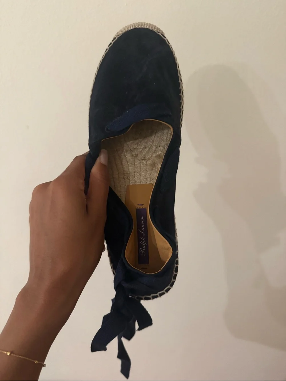 Navy Espadrille Platform Slip-On for Women